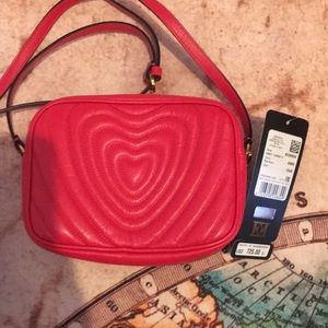 Escada Camera Heart Bag. Gold tone hardware.
